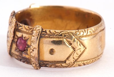 Lot 17 - Antique 18ct gold ruby and diamond heart...