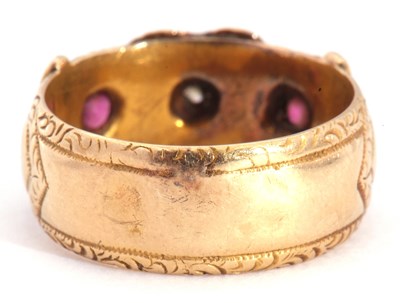 Lot 17 - Antique 18ct gold ruby and diamond heart...