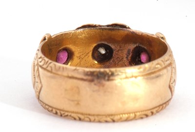 Lot 17 - Antique 18ct gold ruby and diamond heart...