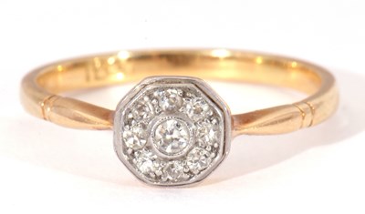 Lot 21 - Diamond cluster ring, the octagonal shaped...