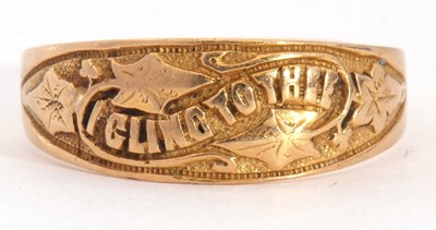Lot 28 - Victorian gents 18ct gold ring, the top...