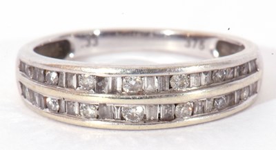 Lot 31 - Modern diamond set half hoop ring, a design...