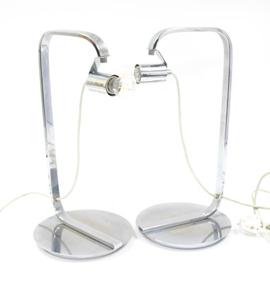 Lot 168 - A Pair of Vintage Chrome finished Table Lamps...