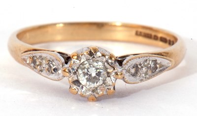 Lot 39 - 9ct gold diamond single stone ring, the round...