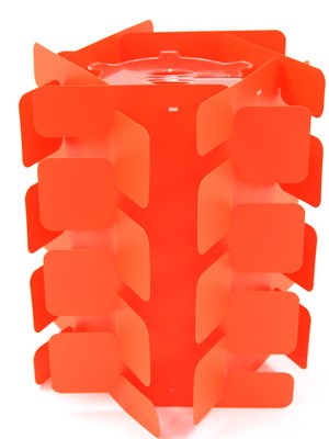 Lot 166 - Mid-Century Orange folding pendant lamp....