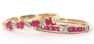 Lot 45 - Mixed lot: two modern small diamond and ruby...