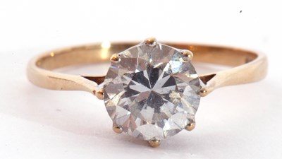 Lot 66 - 9ct gold single stone cubic zirconia ring,...