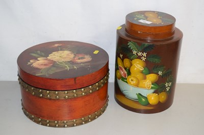 Lot 18 - A modern painted storage jar decorated with...