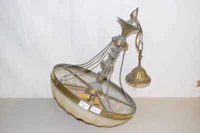 Lot 26 - A brass mounted ceiling light fitting with...