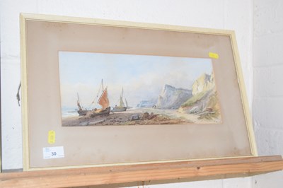 Lot 30 - 19th Century school boat scene with moored...