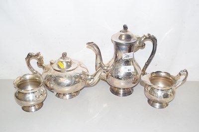 Lot 63 - A silver plated four piece coffee and tea set