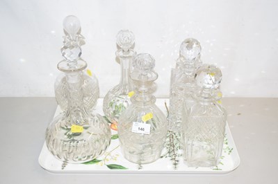Lot 146 - Group of six various clear glass decanters