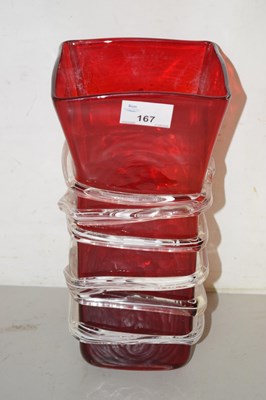 Lot 167 - A red glass vase