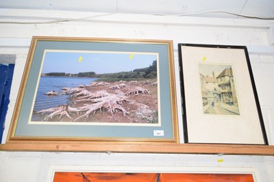 Lot 201 - A coloured print Old Canterbury together with...