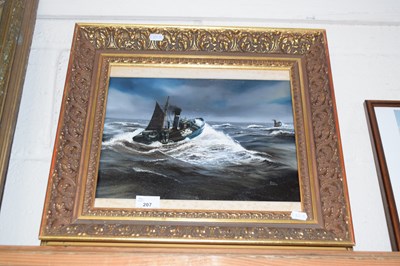 Lot 207 - Chris Austrin, fishing boats on rough seas,...