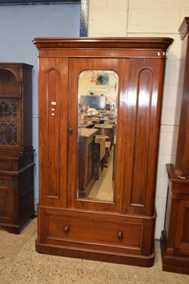 Lot 214 - A Victorian mahogany wardrobe with single...