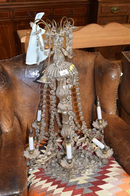 Lot 242 - A 20th Century six branch chandelier with...