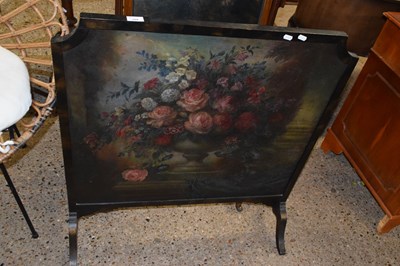Lot 268 - A 20th Century fire screen painted with a...