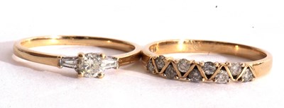 Lot 91 - Mixed Lot: 9ct gold single stone diamond ring...