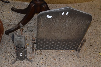 Lot 278 - A metal fire screen and fire tools
