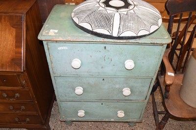 Lot 295 - A Victorian painted pine three drawer chest...