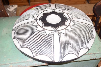 Lot 296 - A carved wooden shield likely Zulu Tourist Ware