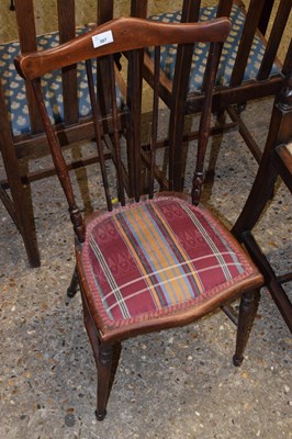Lot 307 - Late 19th Century bedroom chair with tartan seat