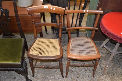 Lot 310 - Two late 19th Century cane seated bedroom chairs