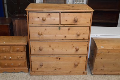 Lot 318 - A late Victorian pine five drawer chest with...