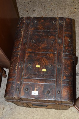 Lot 321 - A vintage metal trunk