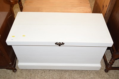 Lot 327 - A cream painted pine blanket box