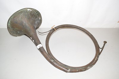Lot 194 - A vintage copper horn, heavily worn condition...