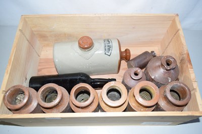 Lot 510 - A vintage stoneware hot water bottle together...