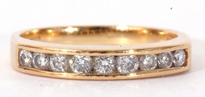 Lot 104 - Modern diamond set half hoop ring featuring...