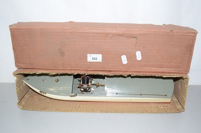 Lot 522 - A vintage motorised toy boat