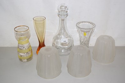 Lot 544 - Mixed Lot: Decanter, glass vases and set of...