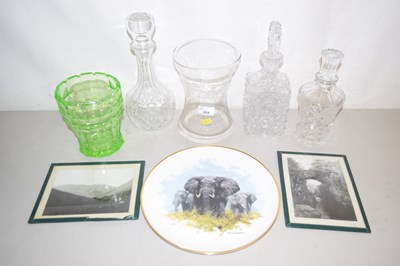 Lot 555 - Mixed Lot: Decanters, glass vases, David...
