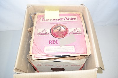 Lot 580 - One box of vintage records to include HMV etc