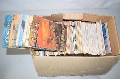 Lot 600 - Box of Commando, Star Blazer and Valliant comics