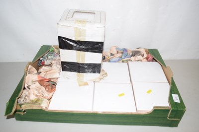 Lot 615 - A box of white ceramic tiles