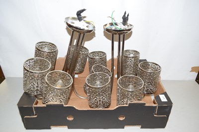 Lot 617 - A pair of modern metal ceiling light fittings