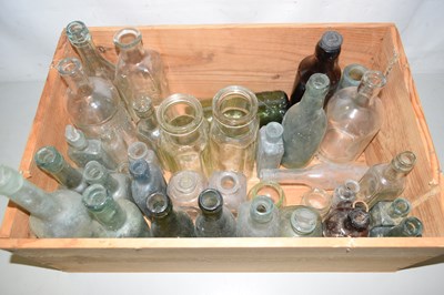 Lot 618 - Box of various assorted glass bottles