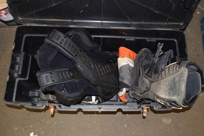 Lot 641 - A box of motorcycle boots and other assorted...