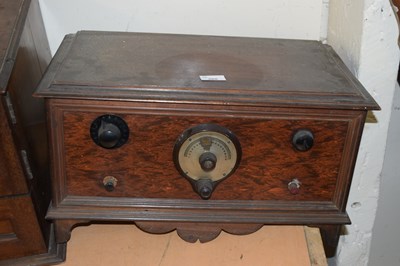 Lot 660 - An early 20th Century dial radio in hardwood case