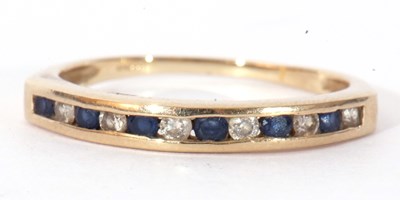 Lot 119 - Modern 9ct gold sapphire and diamond half hoop...
