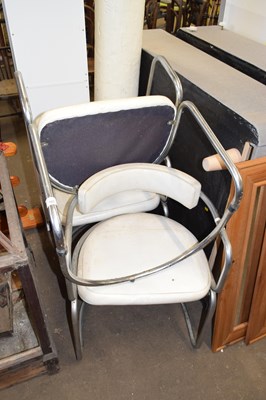 Lot 707 - Three vintage chrome framed chairs