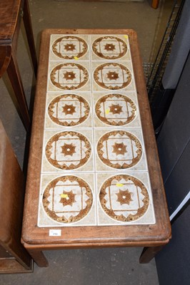 Lot 713 - Mid Century tile top coffee table