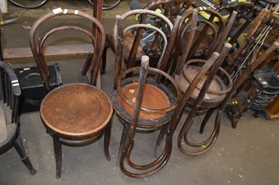 Lot 738 - Five bentwood cafe chairs