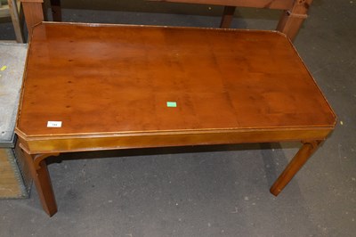 Lot 744 - A yew wood veneered coffee table