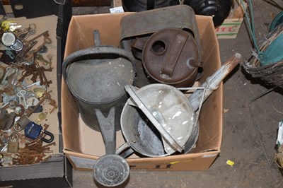 Lot 772 - A box of watering cans and other items